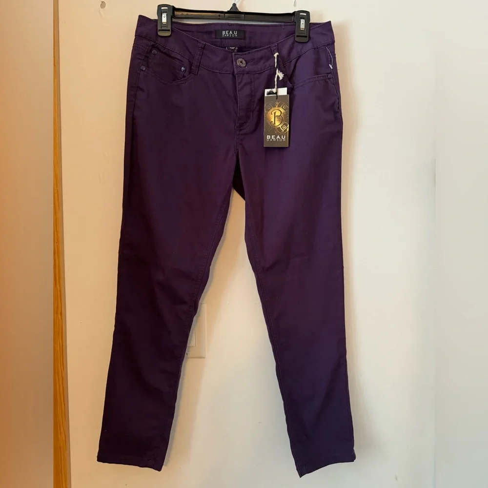 3/$20 Beau Dawson Women’s Purple Relaxed Fit Tapered Skinny Jeans NWT - Size 10P - Picture 1 of 10